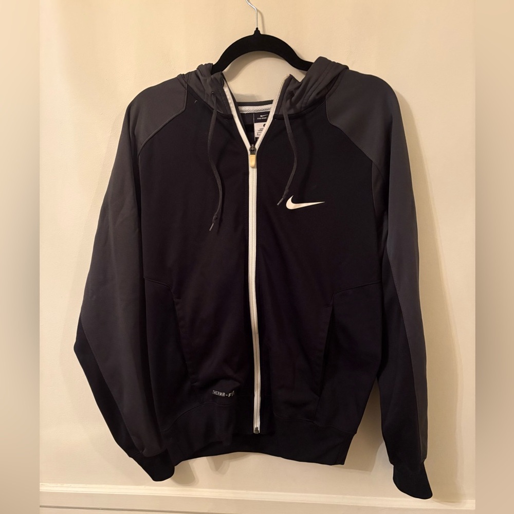 Nike Men’s Therma-Fit-Full Zip Hoodie-Black/Gray -Sz S